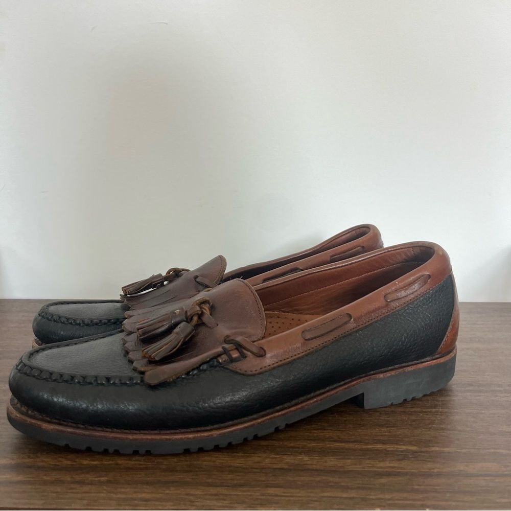 Allen Edmonds Nashua Classic Leather Brown Black Loafers Made in the USA Sz 11